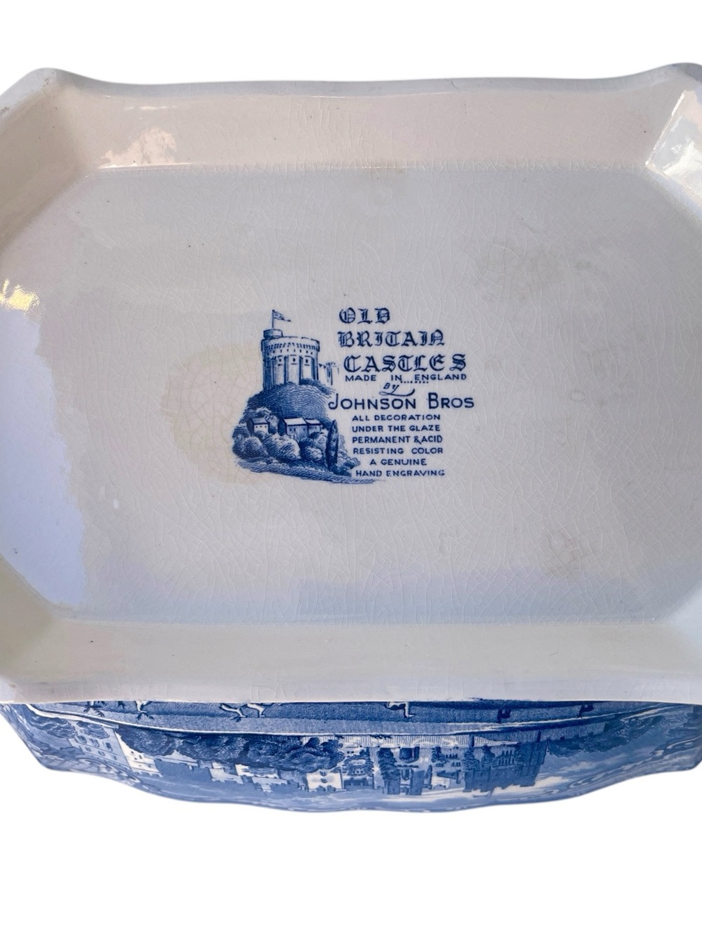 Vintage Johnson Bros "Old Britain Castles" Blue Ironstone Tureen Set- England - Picture 9 of 10